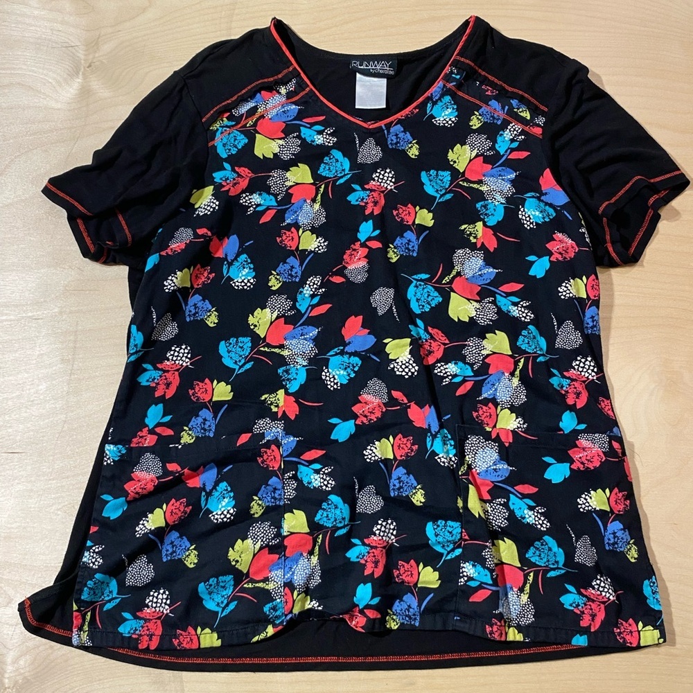 Runway by Cherokee Scrub Top Large (IW) - Picture 2 of 8